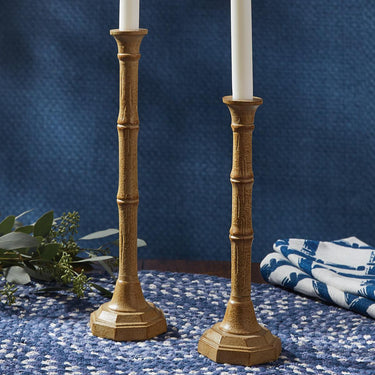 Bamboo Cast Metal Taper Holders Set of 2 - Park Designs - The Fox Decor